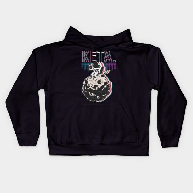 Techno Electro Music Keta Astronaut Kids Hoodie by avshirtnation